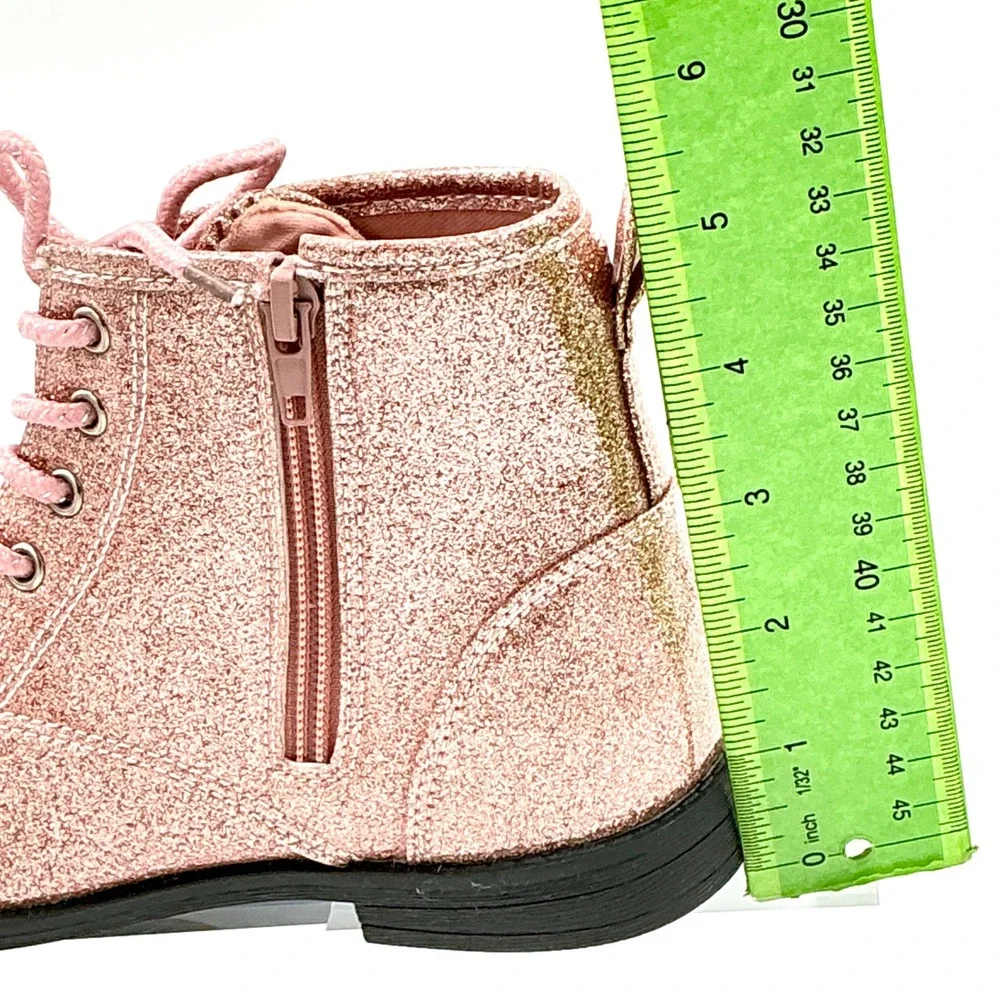 Lucky Brand Girls Size 3 Boots Pink Glitter Zip NEW Kristen Little Kid $55